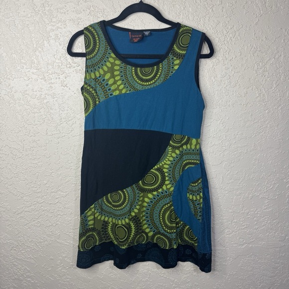Lunieva Dresses & Skirts - Lunieva Womens Embroidered Mini Dress Sz S Boho Hippie Sleeveless Festival Artsy